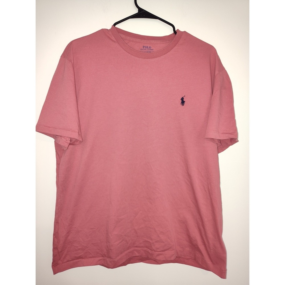 Polo Ralph Lauren Mens Classic Fit Crew Neck T-Shirt Salmon Pink Large